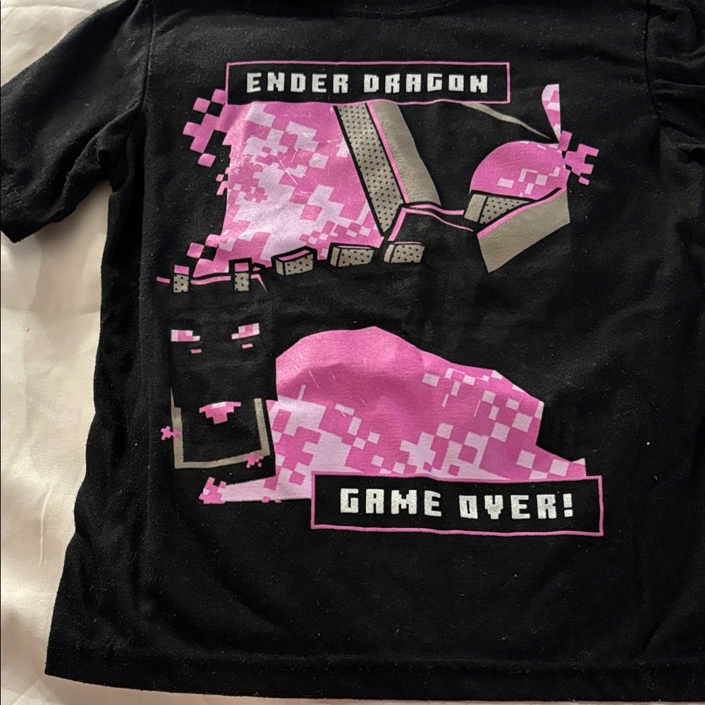 Black and Pink Ender Dragon T-Shirt 5/6